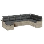 vidaXL Ensemble de canapé de jardin 8 Pièces Gris clair polyrotin