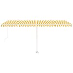 vidaXL Auvent manuel rétractable sur pied 500x300 cm Jaune/Blanc