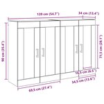 vidaXL Meuble mural Montage mural 2 Pièces Bois ancien 69 5 x 34 x 90 cm