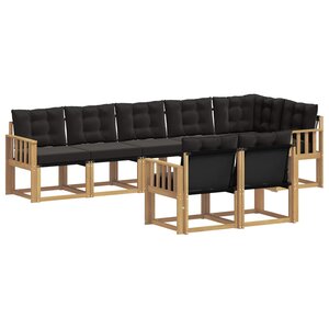 vidaXL Ensemble de canapés d'extérieur 8 pc Blanc et noir