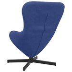 Chaise Œuf vidaXL Bleu Velours