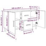 vidaXL Buffet sonoma gris 100x36x60 cm bois d'ingénierie