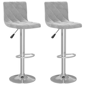 vidaXL Tabourets de bar lot de 2 Gris clair Velours