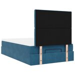 vidaXL Cadre de lit ottoman avec matelas bleu foncé 120x190 cm velours