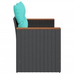 vidaXL Canapé de jardin avec coussins 2 places en résine tressée noire