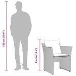 vidaXL Chaise de jardin avec tabouret noir résine tressée