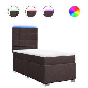 vidaXL Sommier à lattes de lit avec matelas Marron foncé 90x200 cm