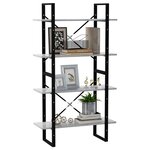 vidaXL Bibliothèque à 4 niveaux gris béton 80x30x140cm bois ingénierie