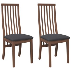 vidaXL Chaises à manger coussins 2 Pièces marron bois massif caoutchouc