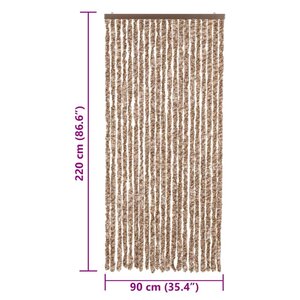 vidaXL Rideau anti-mouches beige et marron foncé 90x220 cm chenille