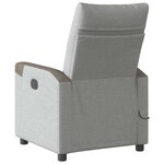 vidaXL Fauteuil de massage inclinable électrique gris nuage tissu