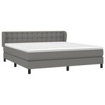 vidaXL Sommier à lattes de lit avec matelas Gris foncé 180x200cm Tissu