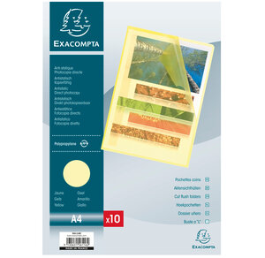 SACHET 10 POCH.COINS PP Grainé JAUNE EXACOMPTA