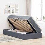 vidaXL Lit avec rangement et matelas Gris foncé 100 x 200 cm Velours