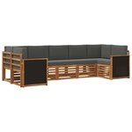vidaXL Ensemble de canapés d'extérieur 6 pc Naturel et Anthracite