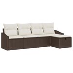 vidaXL Ensemble de canapé de jardin 5 Pièces Marron 233 x 117 x 85 cm
