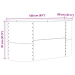 Jardinière en bois brun vidaXL 160x80x81 cm en acier galva