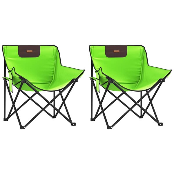 vidaXL Chaise de camping avec poche pliable lot de 2 vert