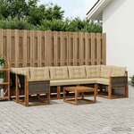 vidaXL Ensemble de canapés d'extérieur 8 Pièces Naturel et Beige
