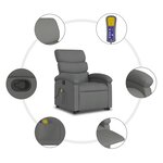 vidaXL Fauteuil de massage inclinable Gris foncé Tissu