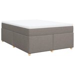 vidaXL Sommier à lattes de lit avec matelas Taupe 140x190 cm Tissu