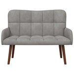 vidaXL Sofa 2 places Gris clair 115 x 61 x 87 cm Velours (V)