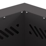vidaXL Foyer Sans Fumée Hexagonal Noir 38x38x51 cm Acier