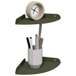 vidaXL Étagère Flottante d'Angle 2 pc Vert olive 18 x 18 x 2 cm