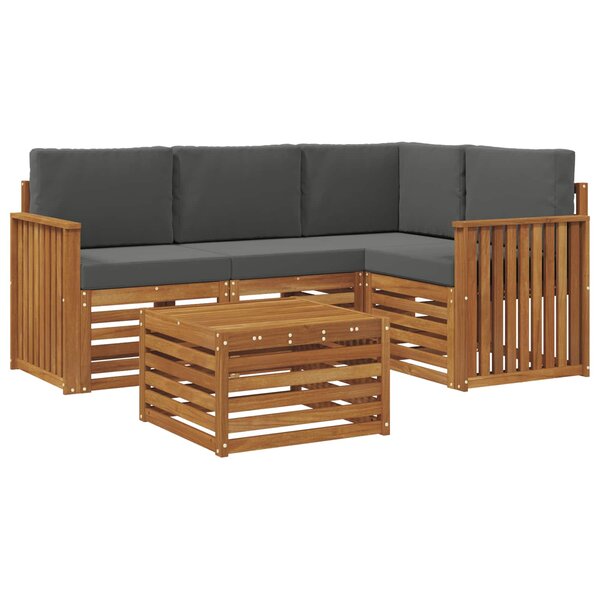 vidaXL Ensemble de canapés d'extérieur 5 pc Naturel et Anthracite