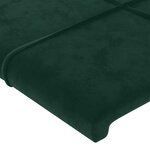 vidaXL Tête de lit à LED Vert foncé 163x16x78/88 cm Velours