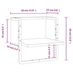 vidaXL Étagère murale avec barre noir 30x25x30 cm