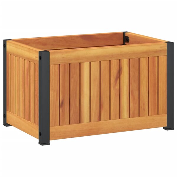 vidaXL Jardinière 45x30x27 5 cm bois massif d'acacia et acier