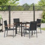 vidaXL Ensemble de 3 Noir
