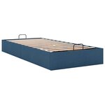 vidaXL Cadre de lit ottoman sans matelas bleu 90x200 cm tissu