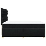 vidaXL Sommier à lattes de lit avec matelas Noir 160x200 cm Tissu