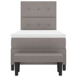 vidaXL Lit à ressort avec matelas et banc taupe 100x200 cm Tissu