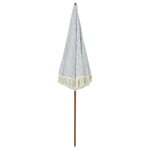 vidaXL Parasol Gris et blanc Ø 160 x 195 cm Acier