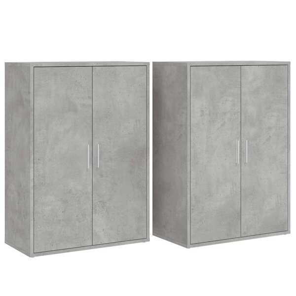 vidaXL Buffets 2 Pièces gris béton 60x31x84 cm bois d'ingénierie