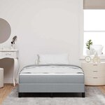 vidaXL Lit à ressorts avec matelas Gris clair 120 x 200 cm tissu