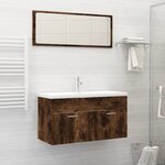 vidaXL Ensemble de meubles de salle de bain 2 Pièces Chêne fumé