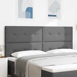 vidaXL Tête de lit avec tête de lit Gris foncé 200 cm tissu