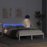 vidaXL Cadre de lit avec tête de lit Blanc 120 x 190 cm Pin massif