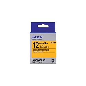 Cassette c53s654008 lk-4ybp couleur pastel noir sur jaune 12mm x 9 m epson