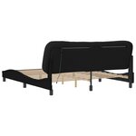 vidaXL Cadre de lit avec LED sans matelas noir 180x200 cm tissu