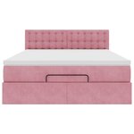 vidaXL Cadre de lit ottoman avec matelas rose 140x190 cm velours