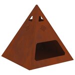 vidaXL Foyer de cheminée Marron 50 x 50 x 51 cm Acier patiné