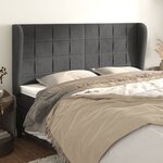 vidaXL Tête de lit avec oreilles Noir 163x23x118/128 cm Velours