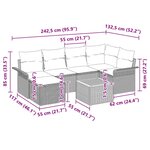 vidaXL Ensemble de canapé de jardin 7 Pièces Gris Poly rotin