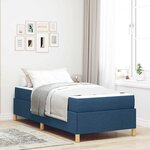 vidaXL Lit à ressorts avec matelas Bleu et Blanc 90 x 190 cm tissu