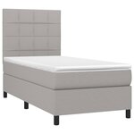 vidaXL Sommier à lattes de lit et matelas Gris clair 90x190 cm Tissu